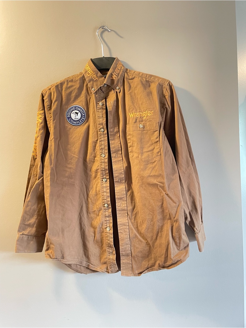 Wrangler Brown Button-Down Lightweight Shirt Jacket